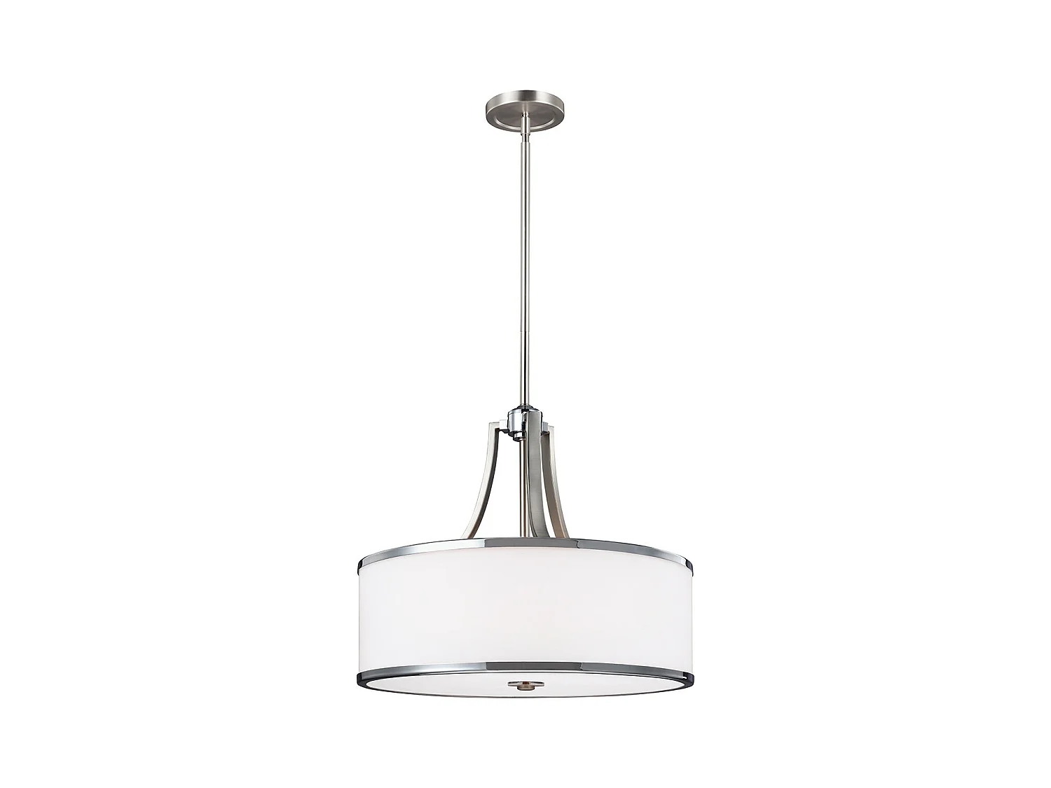 Elstead Prospect Park Luminaire suspendu rond à 4 ampoules au fini nickel satiné, chrome, E27