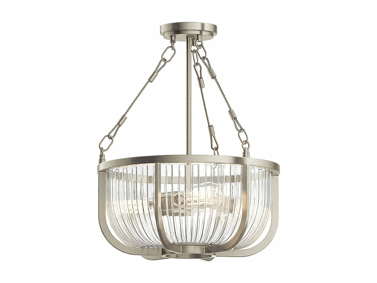 Elstead Kichler Roux Zylindrische Pendel-Deckenleuchte aus gebürstetem Nickel