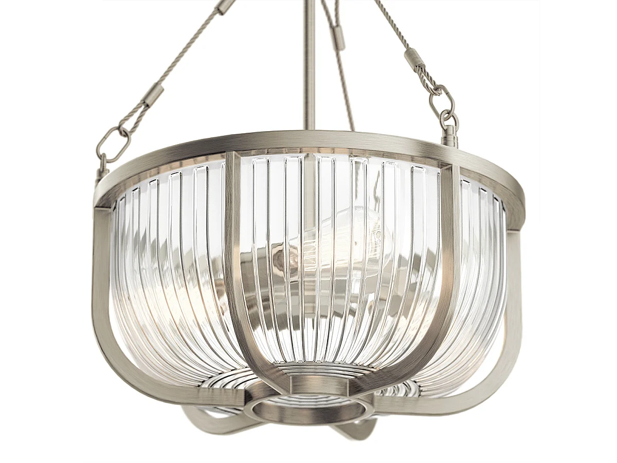 Elstead Kichler Roux Zylindrische Pendel-Deckenleuchte aus gebürstetem Nickel