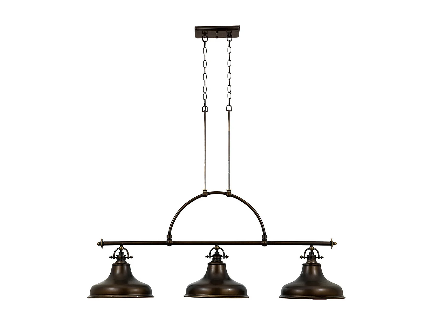 Elstead Emery 3 ljus hängande bar ljuskrona ljus palladisk brons, E27