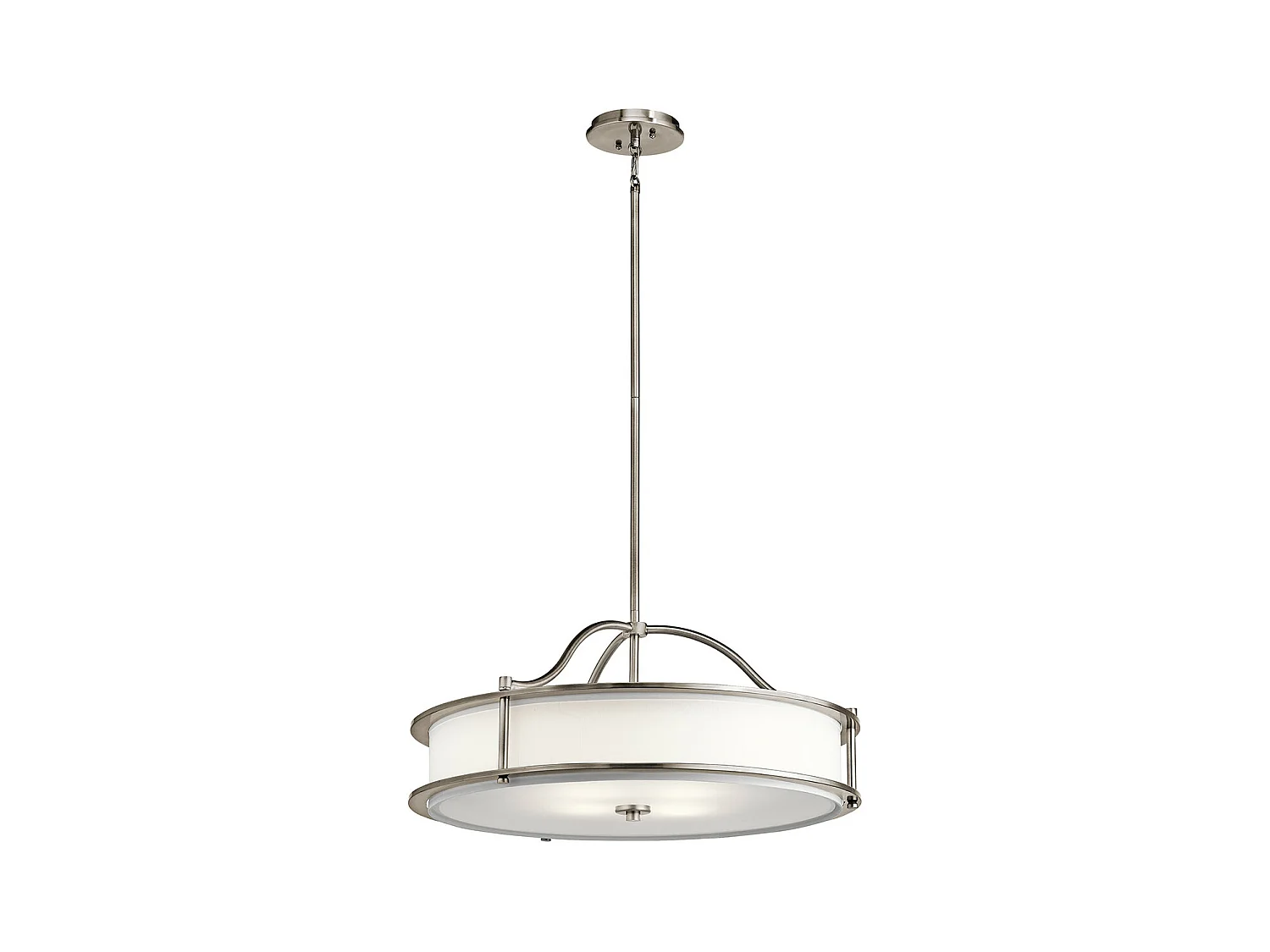 Elstead Emory Plafonnier rond semi-affleurant à 4 ampoules en étain, E27