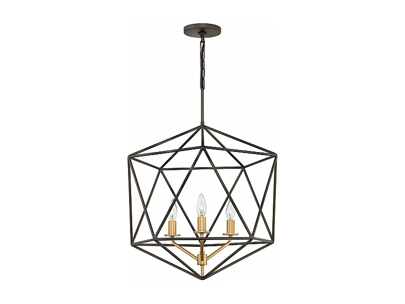 Lampadario Industrial Nordico Astrid Metallo Bronzo Opaco 3 Luci E14