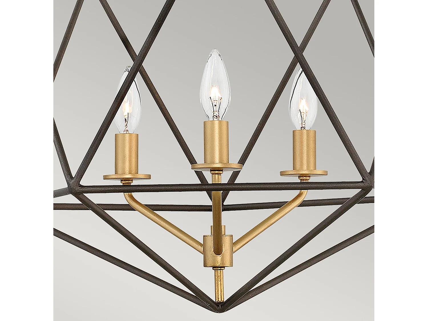 Lampadario Industrial Nordico Astrid Metallo Bronzo Opaco 3 Luci E14