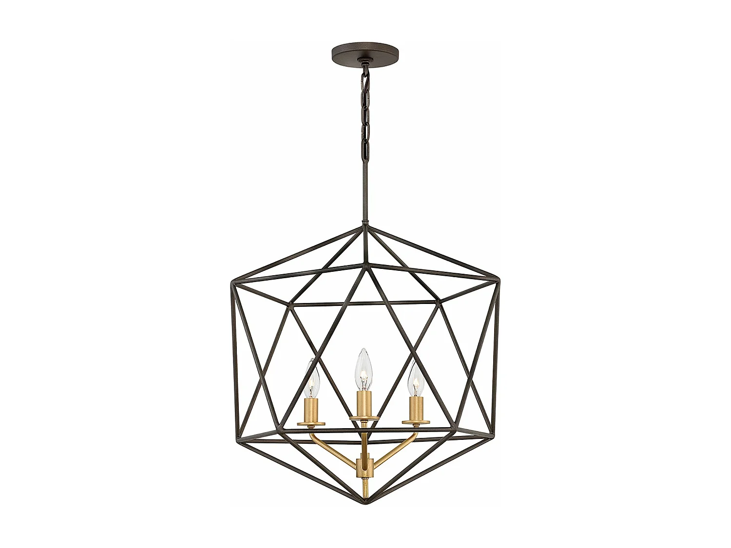 Lampadario Industrial Nordico Astrid Metallo Bronzo Opaco 3 Luci E14