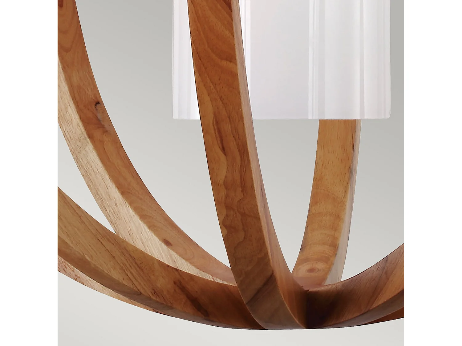 Elstead Allier - 1 leichter großer kugelförmiger Käfig Deckenanhänger aus gebürstetem Stahl, helles Holz, E27