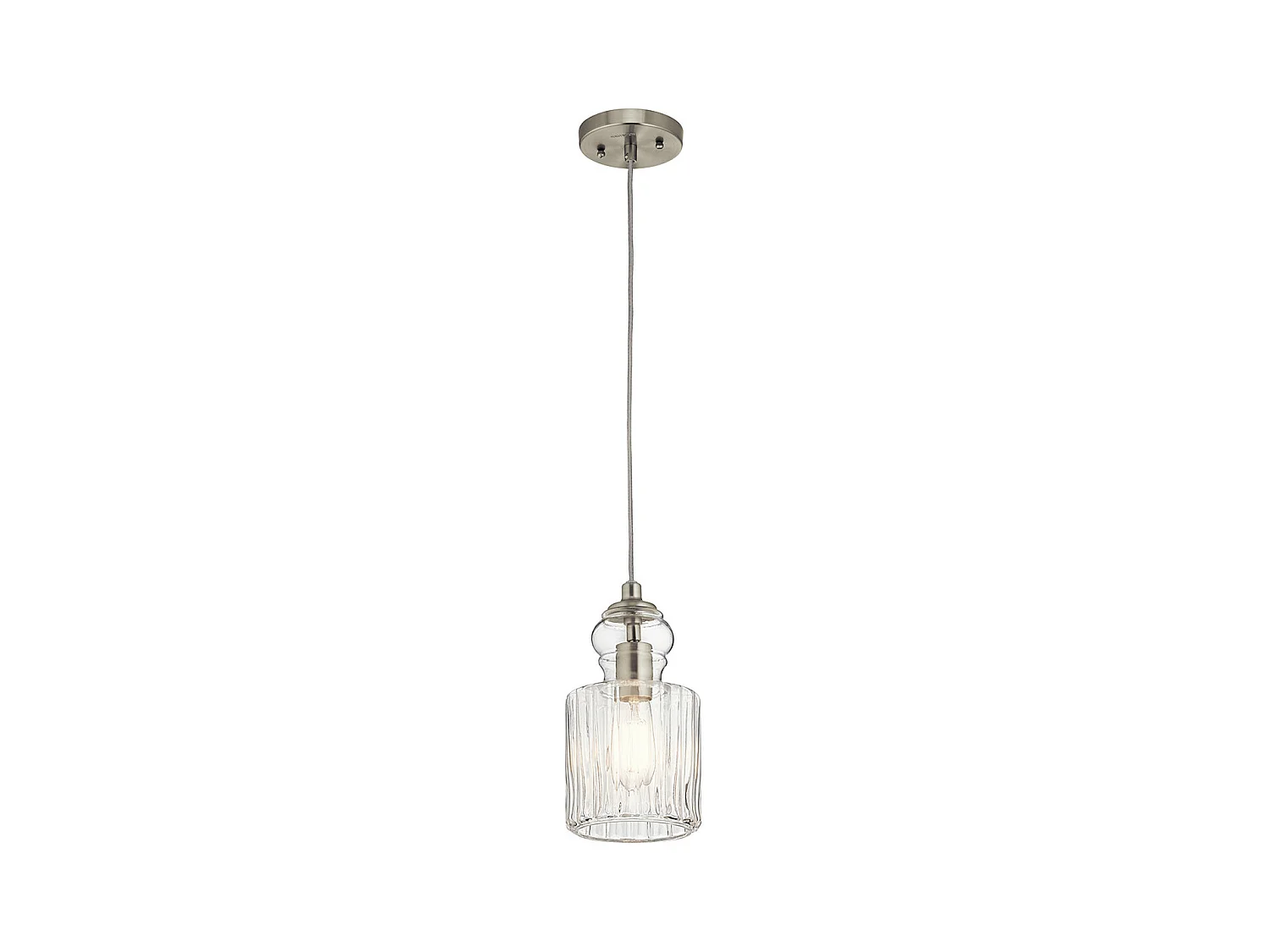 Suspension à 1 lumière Elstead Riviera, nickel brossé, E27