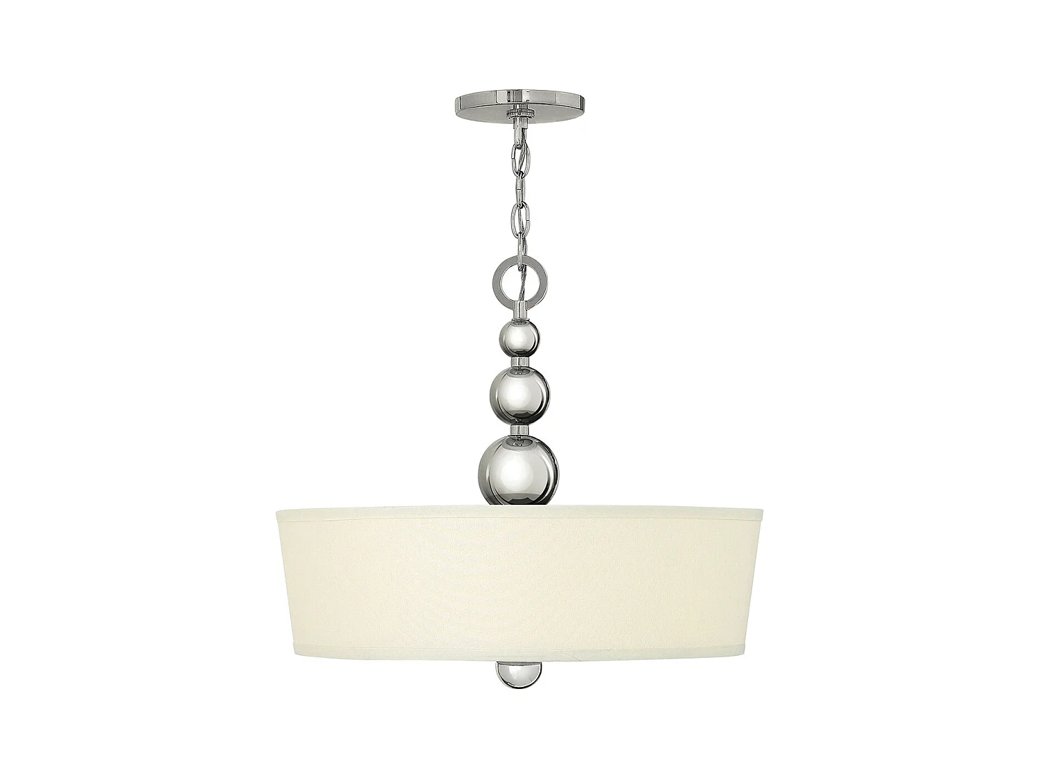 Elstead Zelda Luminaire suspendu à 3 ampoules au fini nickel poli, E27