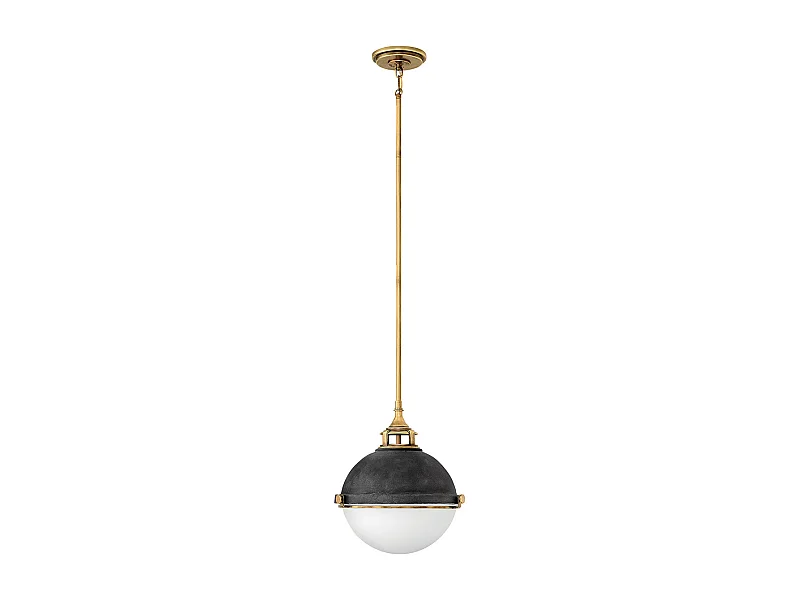 Lampadario Contemporaneo Fletcher Acciaio Zinco Antico Ottone 2 Luci E27