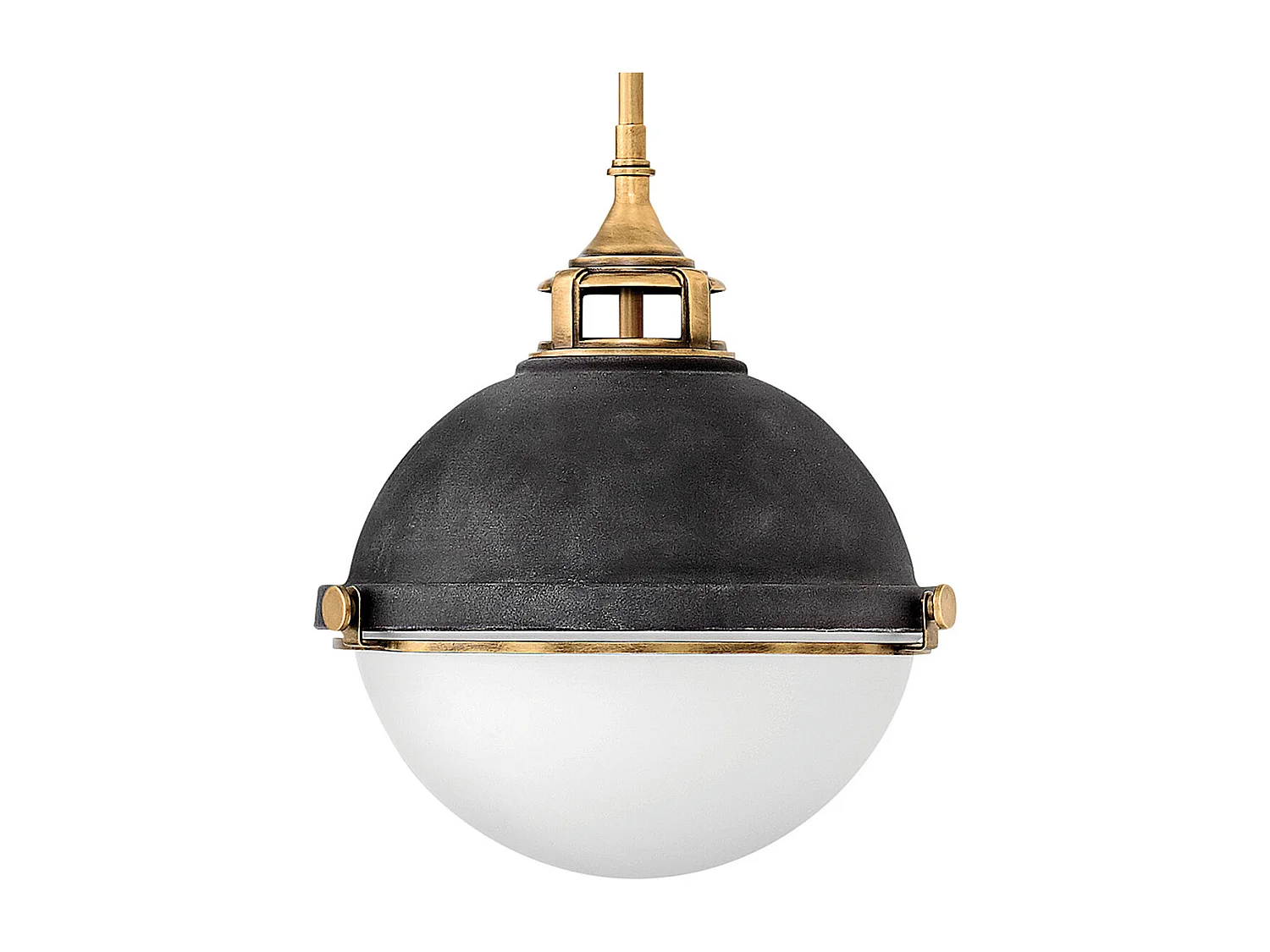 Lampadario Contemporaneo Fletcher Acciaio Zinco Antico Ottone 2 Luci E27