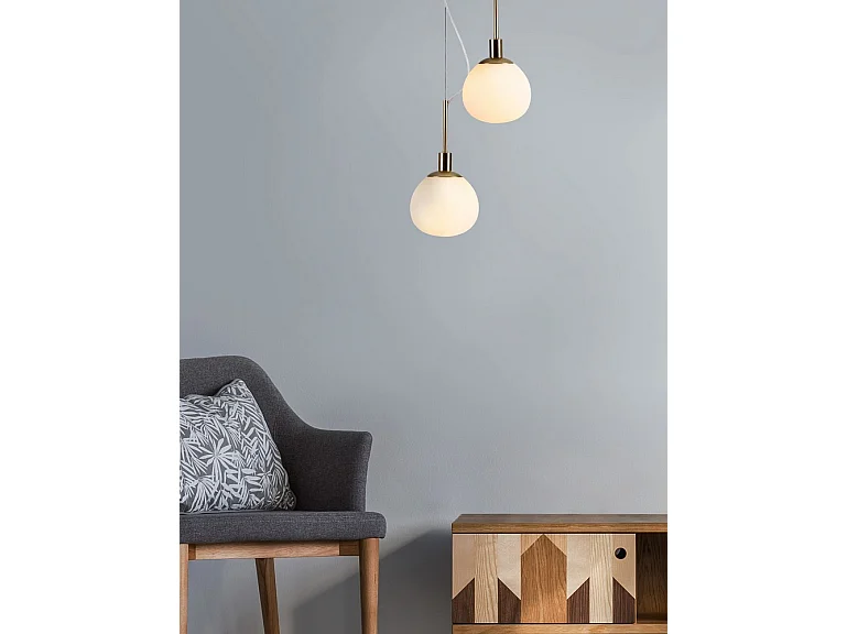 Erich Globe Decken-Pendelleuchte Messing, 1-flammig, E14