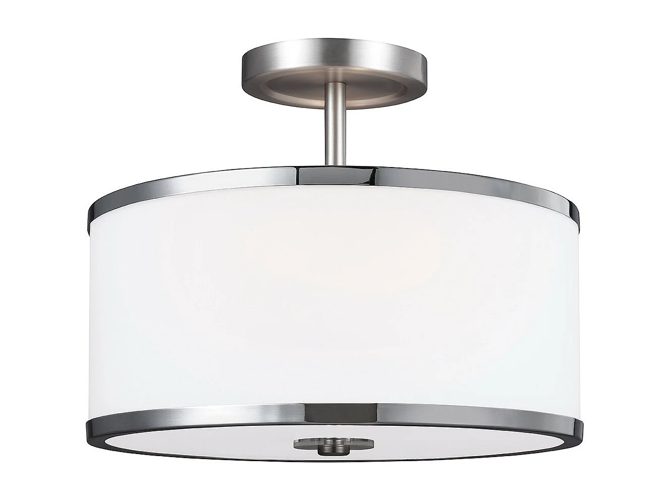 Elstead Prospect Park - Plafoniera a 2 luci semi filo Cromo, Nichel satinato, attacco E27