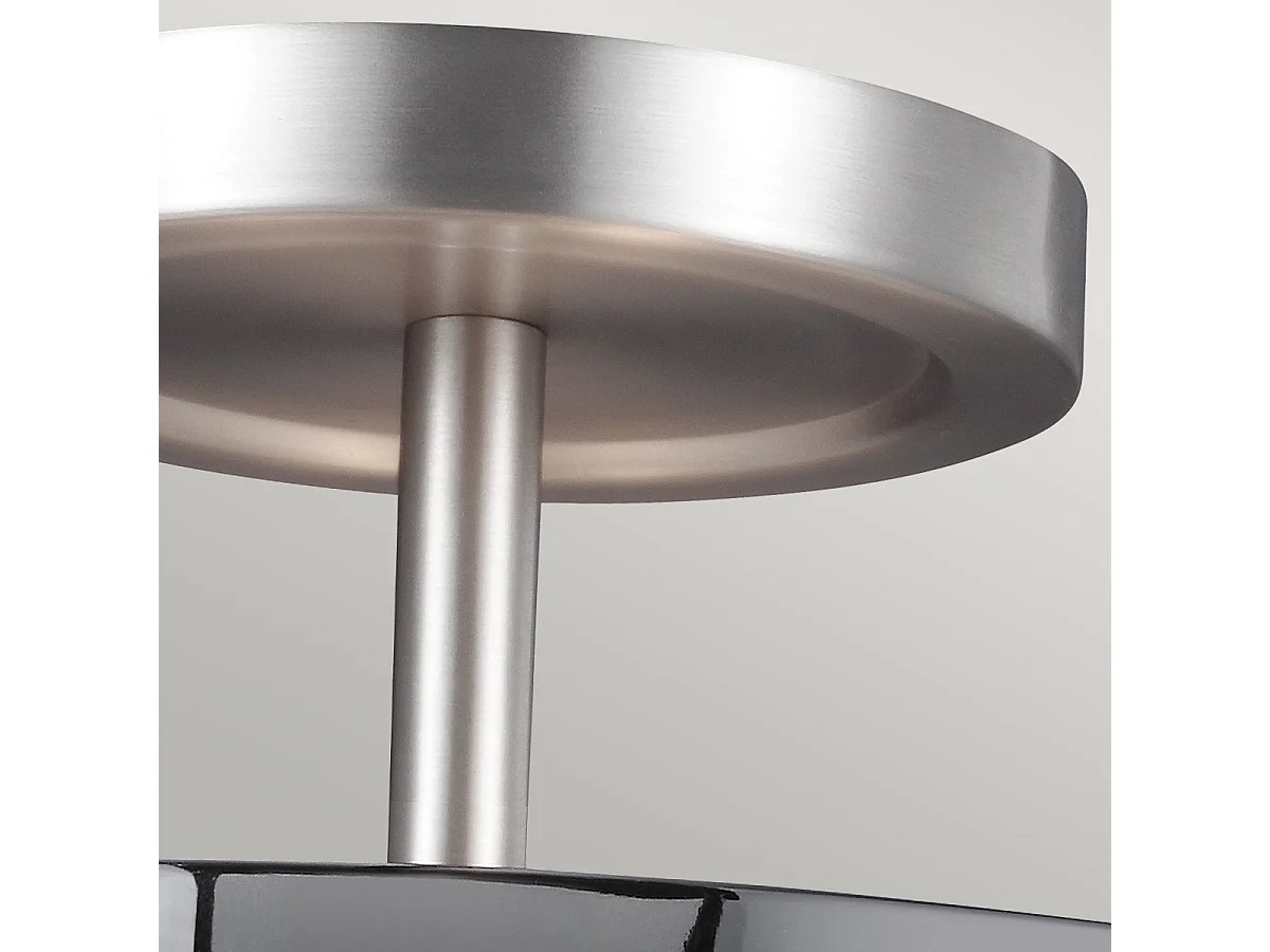 Elstead Prospect Park - Plafoniera a 2 luci semi filo Cromo, Nichel satinato, attacco E27