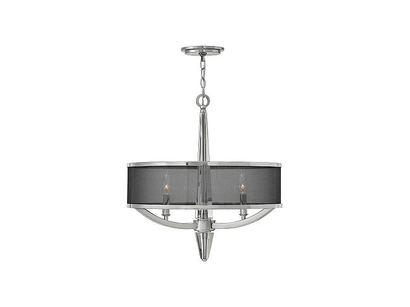 Ascher Hinkley 3-Licht-Anhänger Nickel poliert