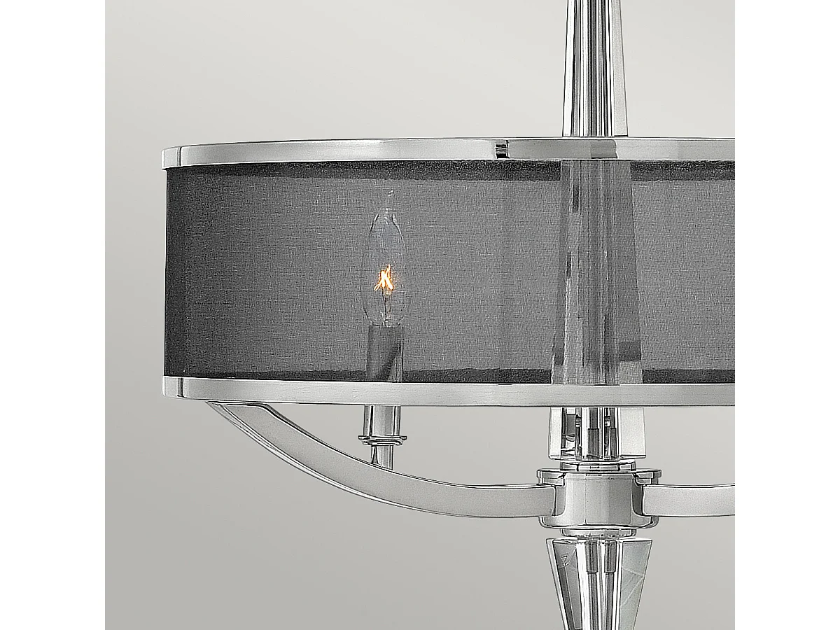 Ascher Hinkley 3-Licht-Anhänger Nickel poliert