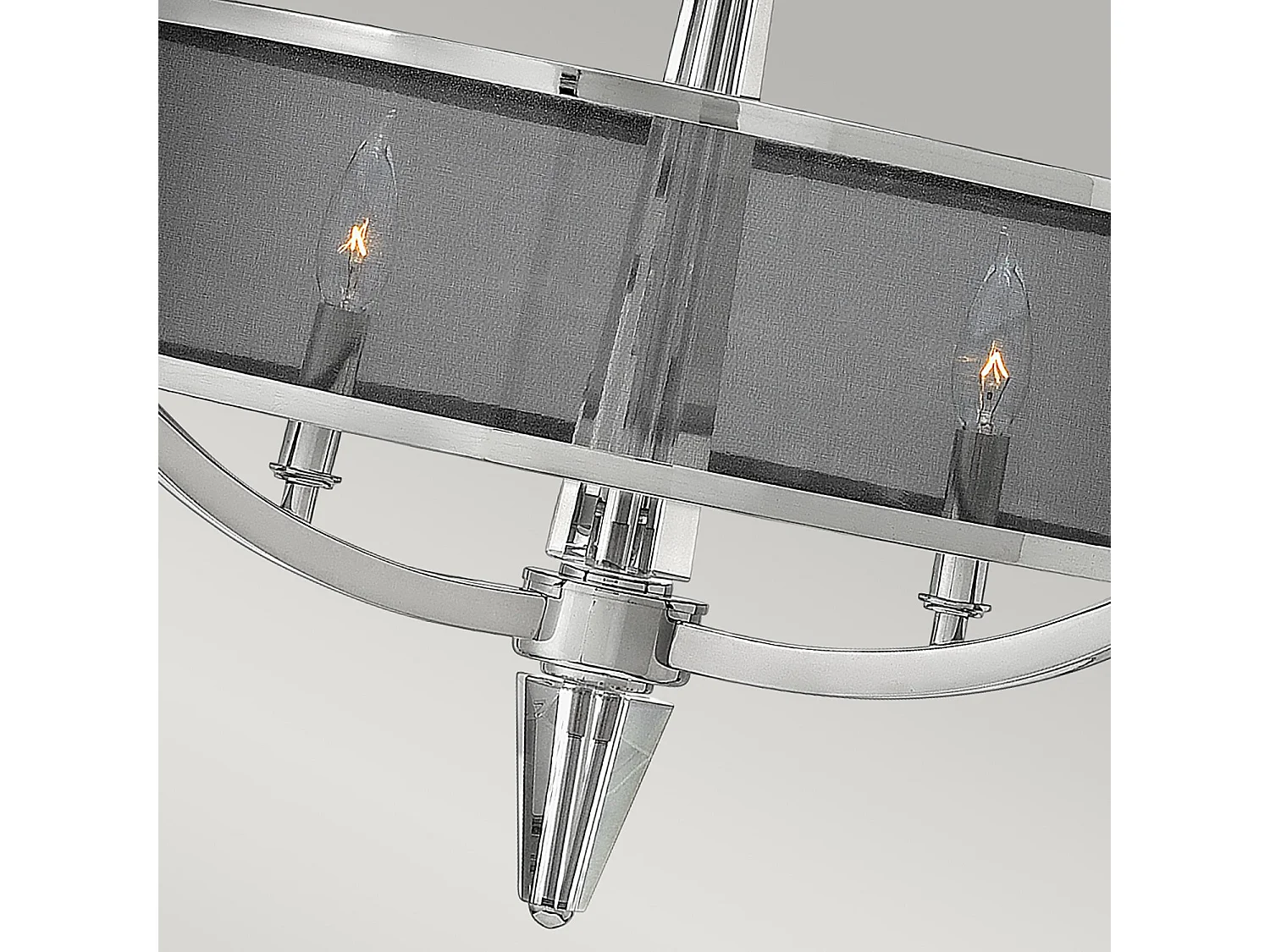 Ascher Hinkley 3-Licht-Anhänger Nickel poliert