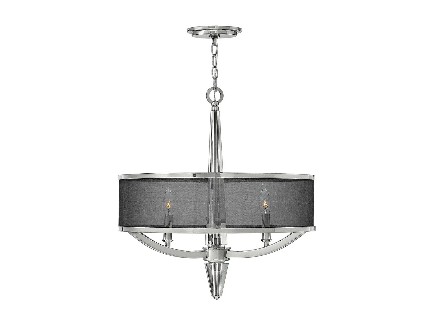 Ascher Hinkley 3 luci a sospensione in nichel lucido