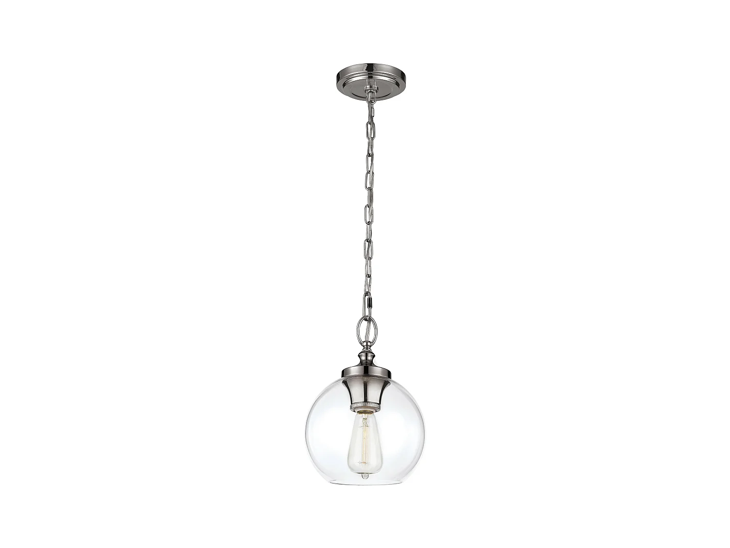 Elstead Tabby Mini suspension à 1 ampoule au plafond en forme de dôme, nickel poli, E27