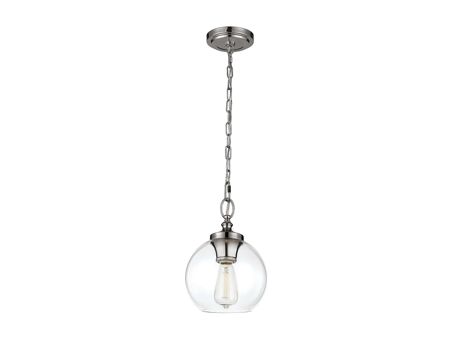 Elstead Tabby - 1 licht Dome Decke Mini Anhänger poliertes Nickel, E27
