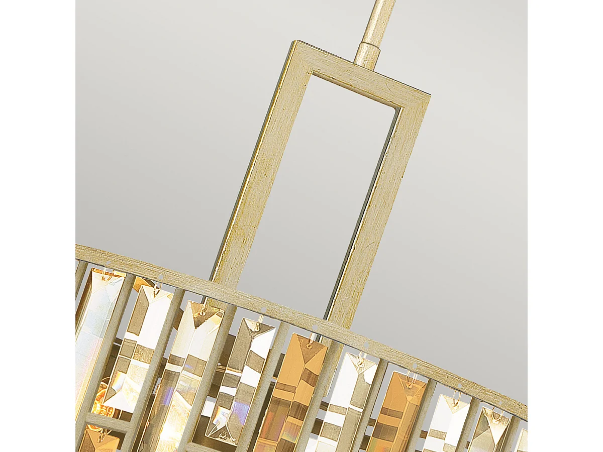 Elstead Gemma - Sospensione 3 Luci da Soffitto Foglia Argento, E27