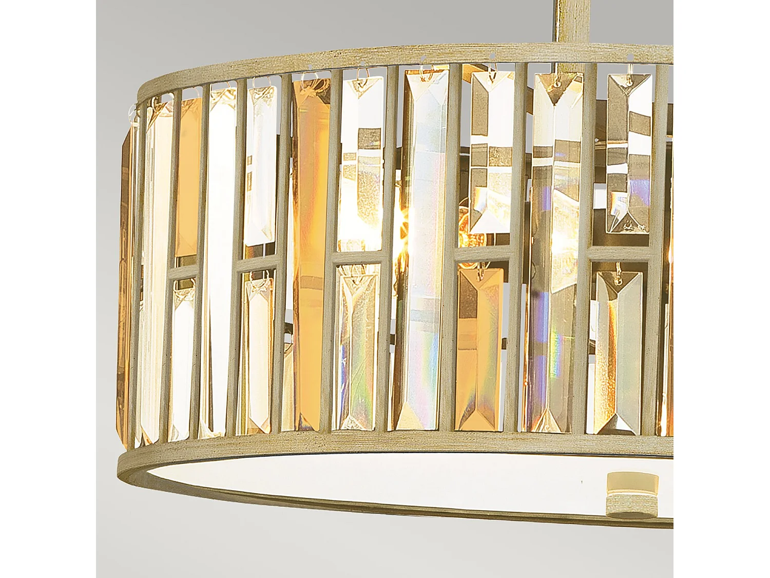 Elstead Gemma - Sospensione 3 Luci da Soffitto Foglia Argento, E27