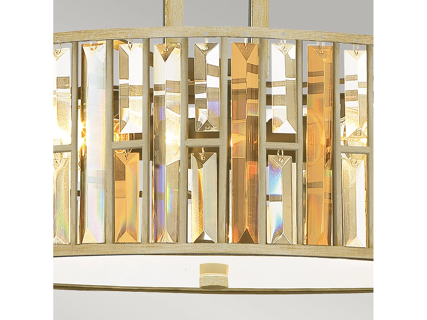 Elstead Gemma - Sospensione 3 Luci da Soffitto Foglia Argento, E27