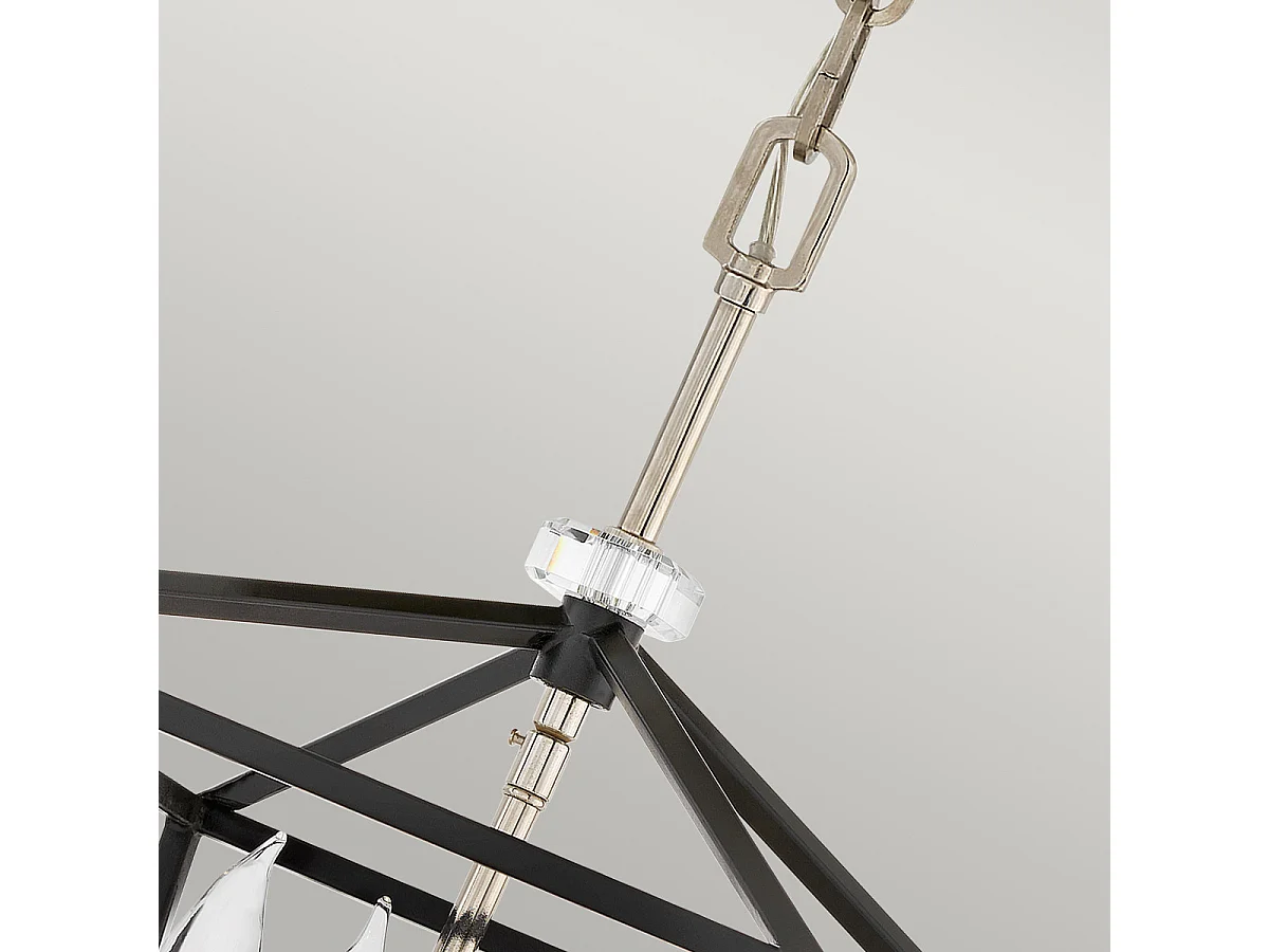 Elstead Hinkley Stinson Laternen Pendelleuchte Schwarz mit poliertem Nickel