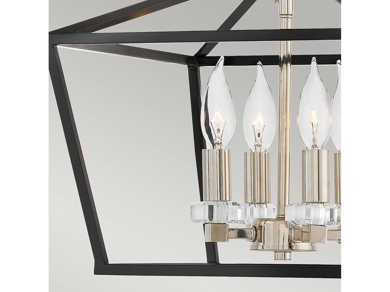 Elstead Hinkley Stinson Laternen Pendelleuchte Schwarz mit poliertem Nickel