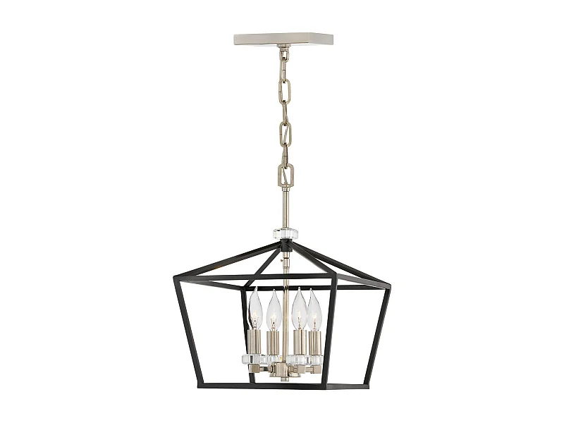 Elstead Hinkley Stinson Laternen Pendelleuchte Schwarz mit poliertem Nickel