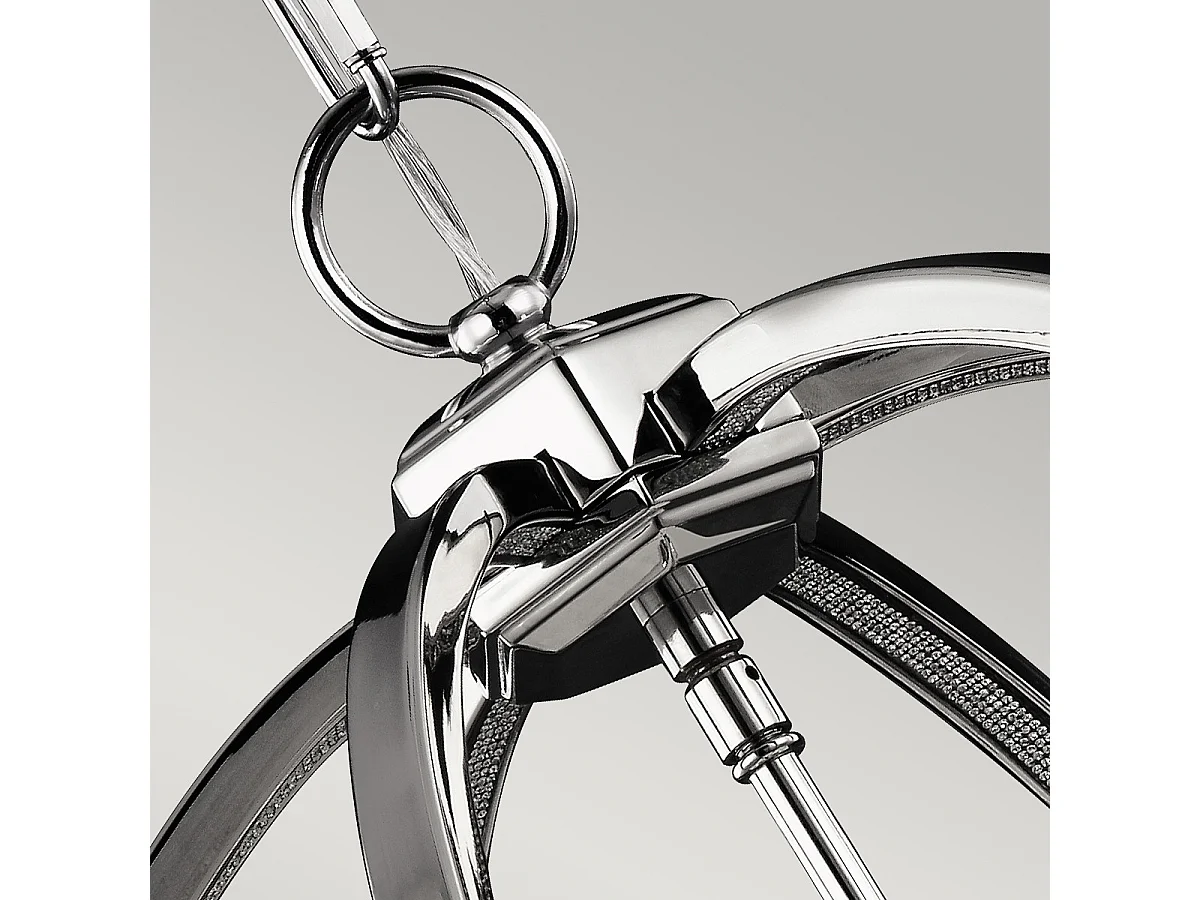 Elstead Corinne - Sospensione a soffitto sferica media a 3 luci nichel lucido, E14