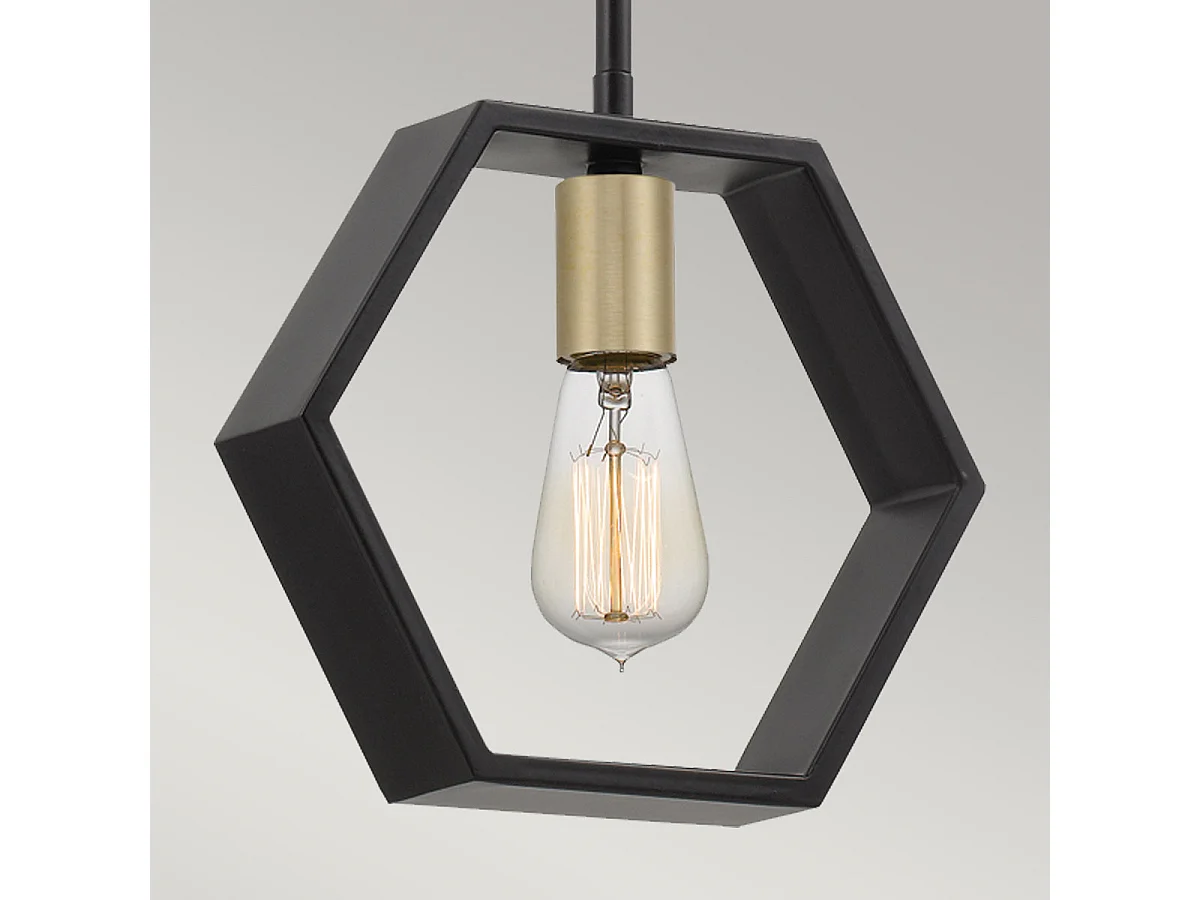 Elstead Quoizel Bismarck Schlanke Pendel-Deckenleuchte Earth Black