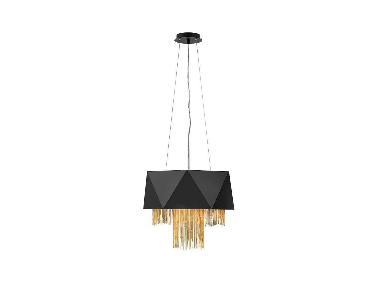 Suspension à 6 lumières Elstead Zuma, noir satiné, or, E27