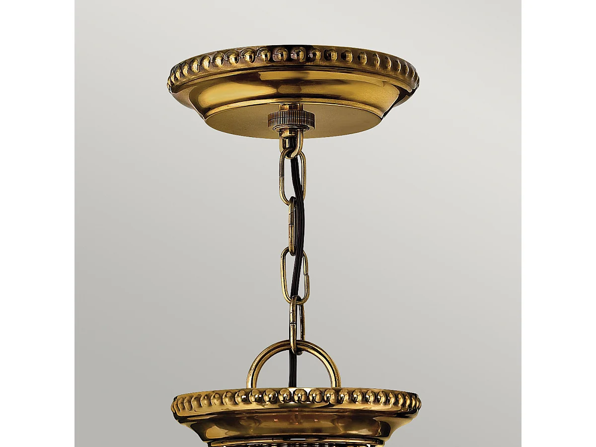 Elstead Cambridge - 3 Licht kleiner Deckenanhänger aus poliertem Messing, E14