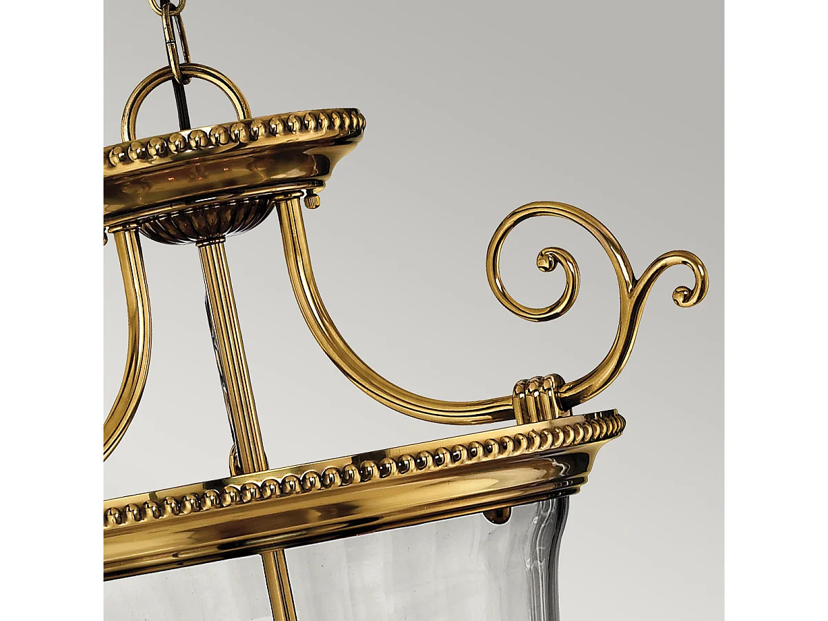 Elstead Cambridge - 3 Licht kleiner Deckenanhänger aus poliertem Messing, E14