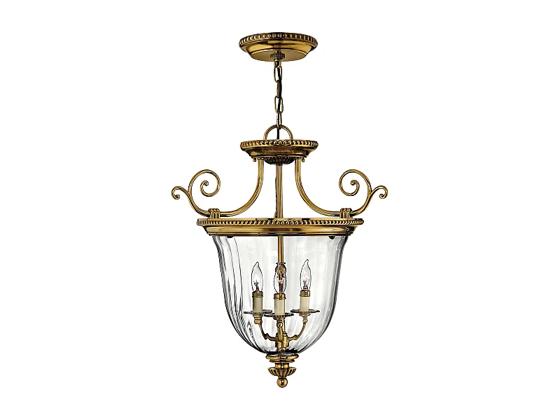 Elstead Cambridge - 3 Licht kleiner Deckenanhänger aus poliertem Messing, E14