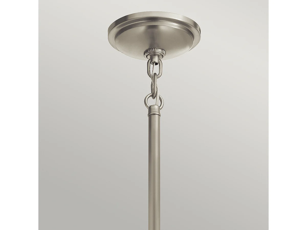 Elstead Kichler Tollis Globe Suspension Plafonnier Nickel Brossé & Blanc