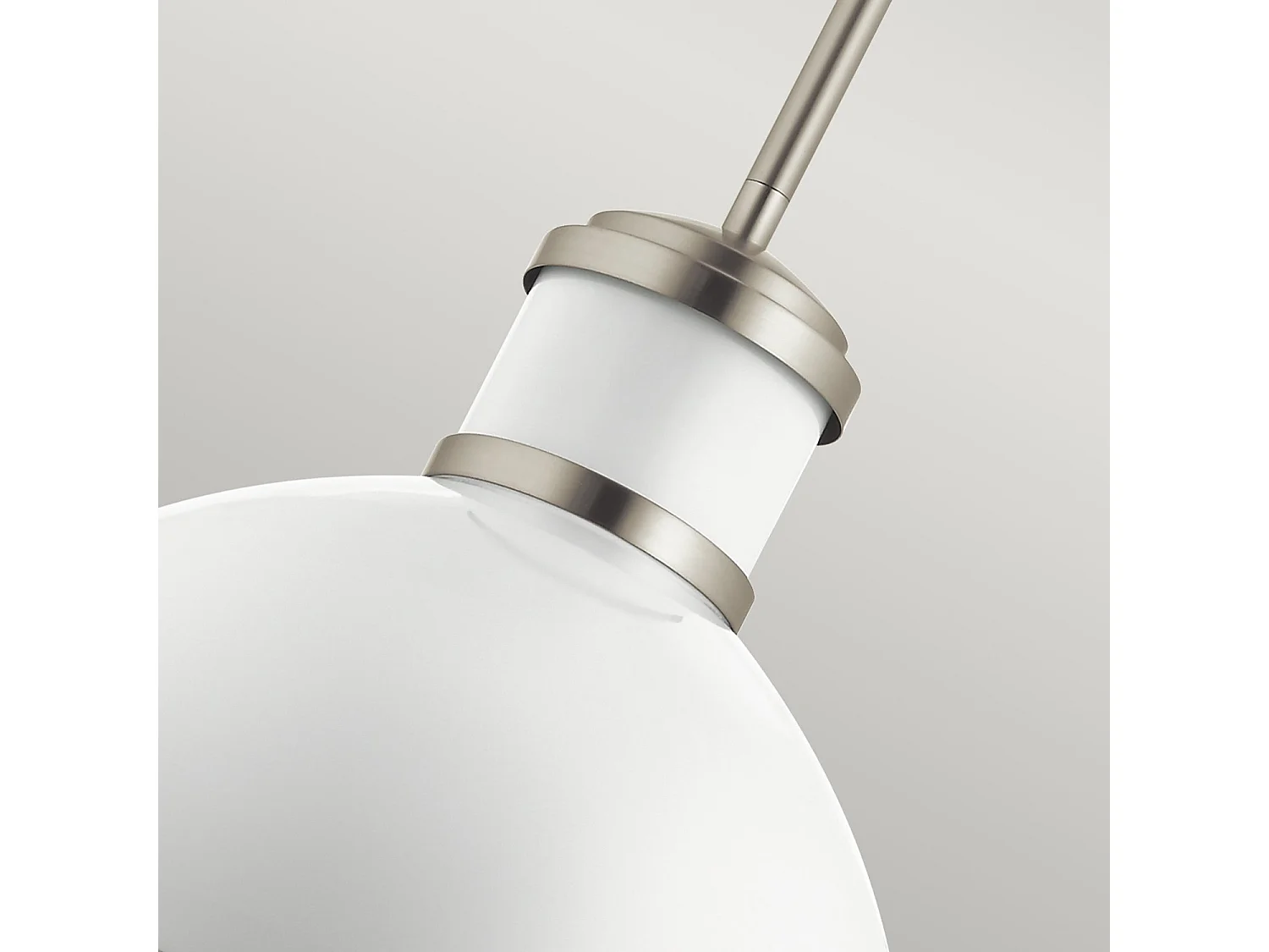 Elstead Kichler Tollis Globe Suspension Plafonnier Nickel Brossé & Blanc