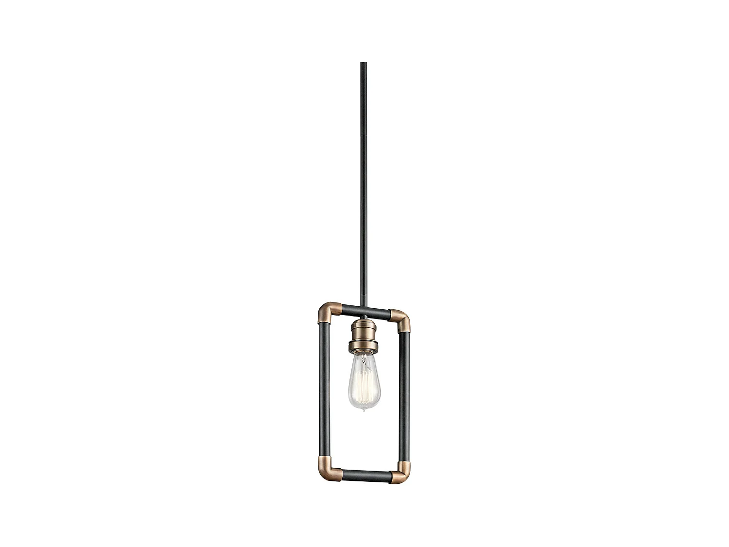 Elstead Imahn Mini plafonnier à 1 ampoule noir, laiton naturel, E27