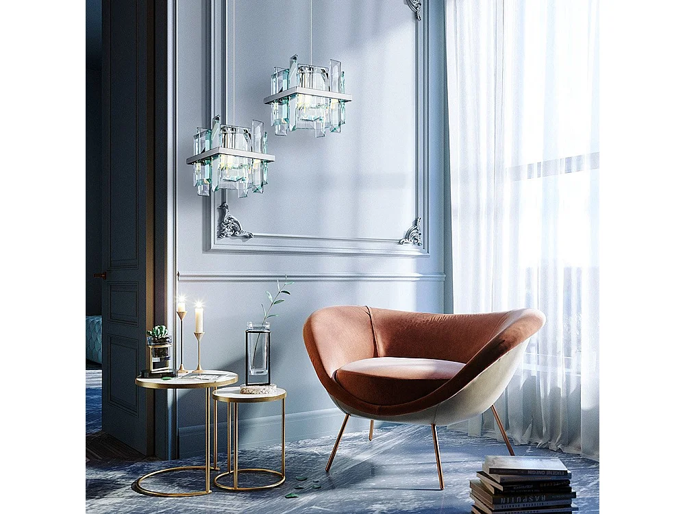 Maytoni Cerezo Moderna lámpara de techo suspendida Cerezo de cromo y cristal