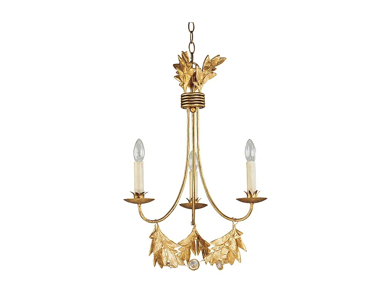 Elstead Sweet Olive 3 Ljus Multi Arm Takhänge Ljuskrona Guld, E14