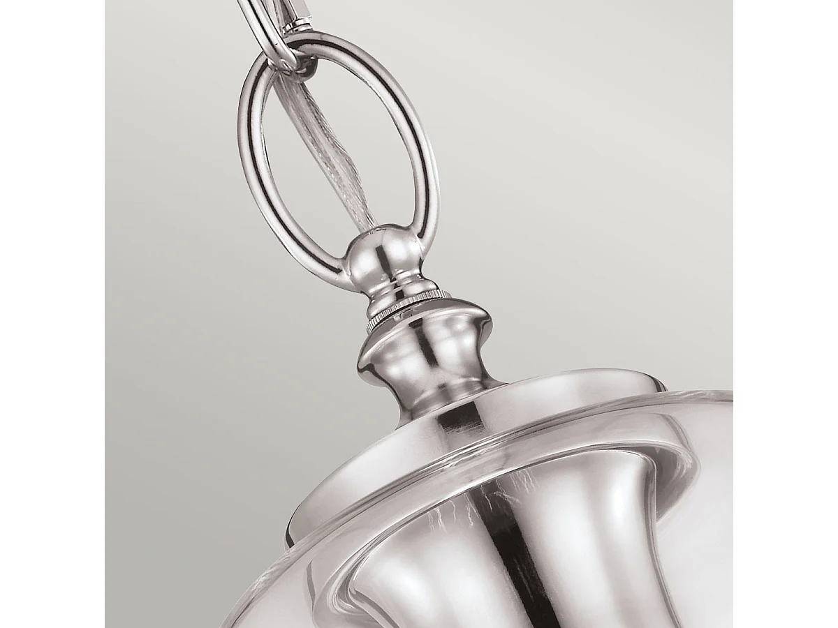 Elstead Hounslow - Mini sospensione a soffitto a 1 luce nichel lucido, E27