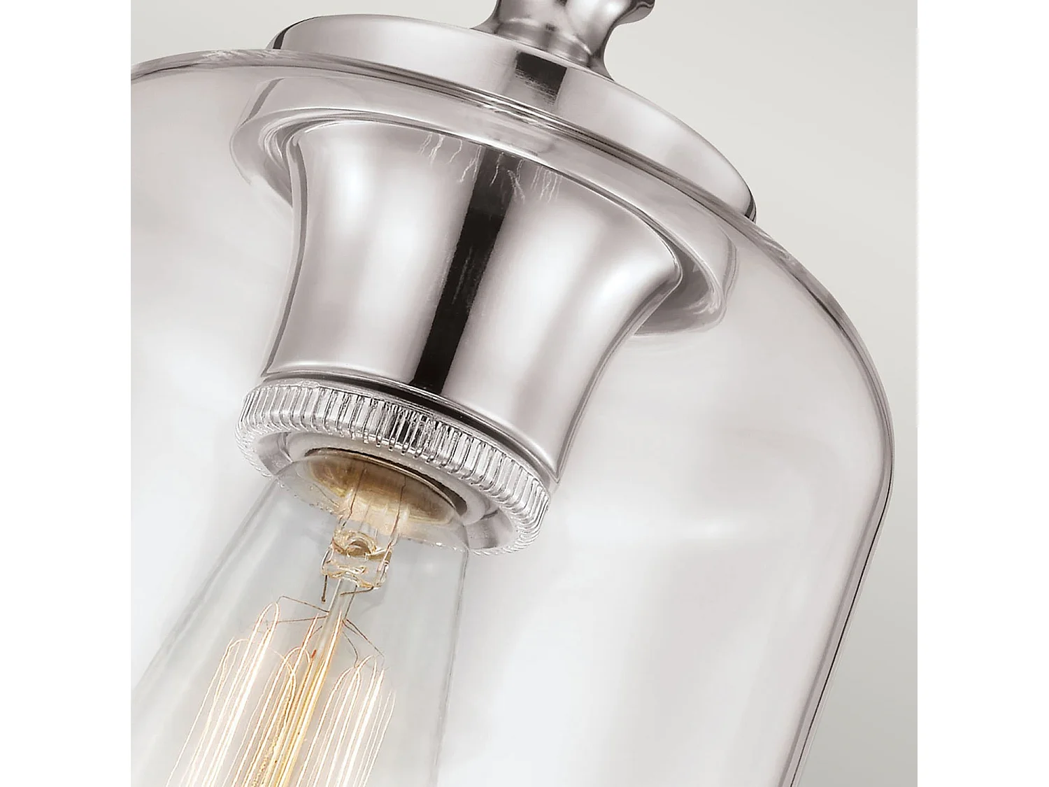 Elstead Hounslow - Mini sospensione a soffitto a 1 luce nichel lucido, E27