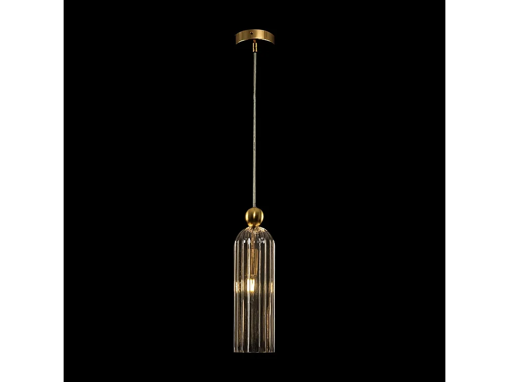 Maytoni Antic Plafonnier suspendu moderne et fin doré, abat-jour en verre cognac