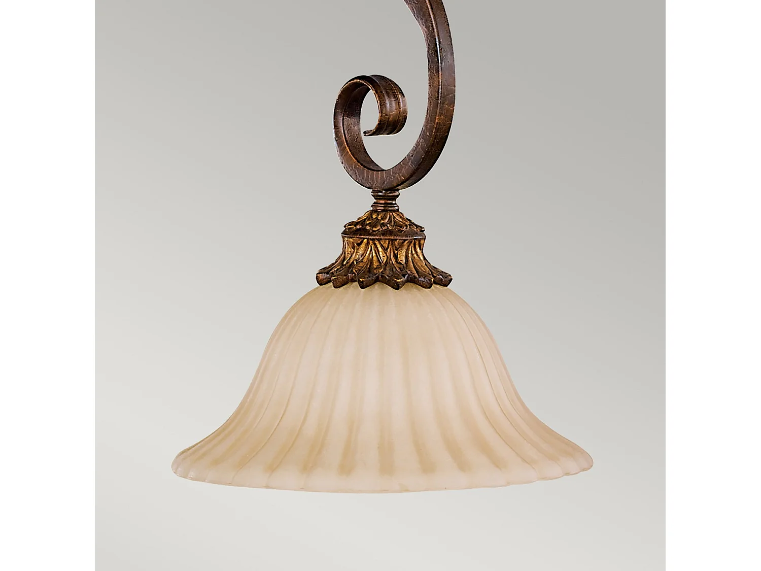 Elstead Sonoma Valley - Mini ciondolo a cupola a 1 luce con guscio di tartaruga invecchiato, E27