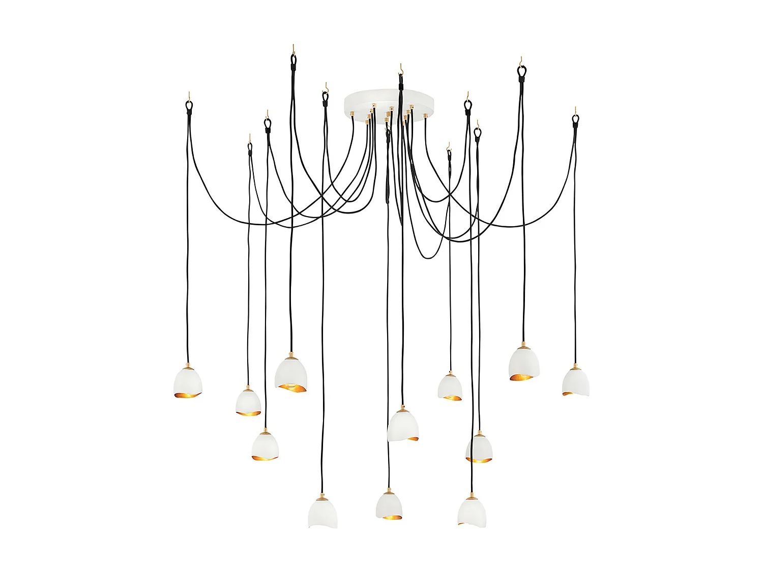 Lampadario Industrial Nordico Nula Acciaio 12 Luci E14