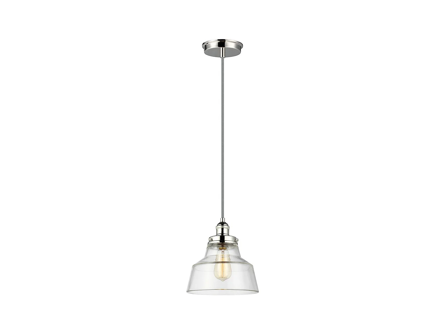 Elstead Baskin Luminaire suspendu à 1 ampoule en forme de dôme, nickel poli, E27