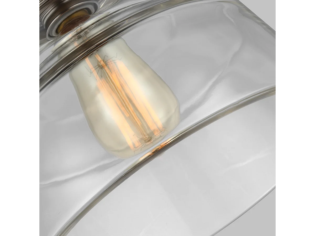 Elstead Baskin - Sospensione a soffitto a cupola a 1 luce Nichel lucido, E27