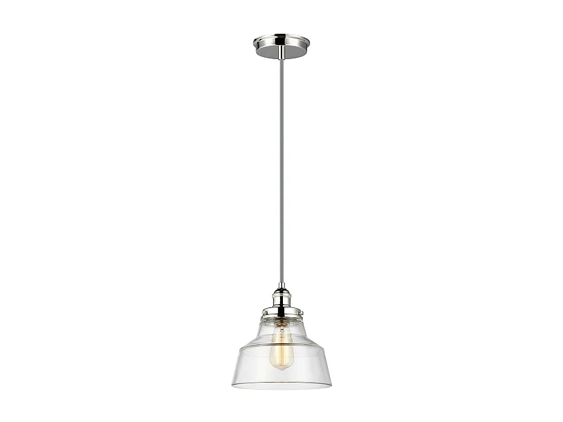 Elstead Baskin - 1 licht Dome Deckenanhänger aus poliertem Nickel, E27
