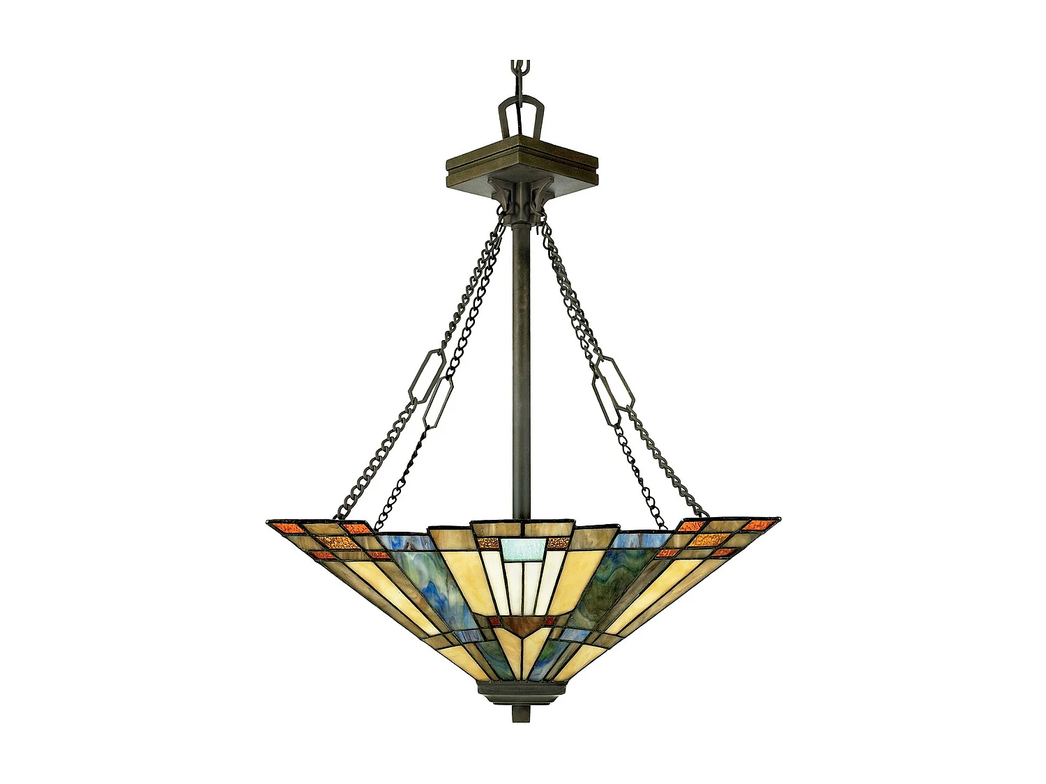 Elstead Inglenook 3 ljus takhänge brons, Tiffany, E27