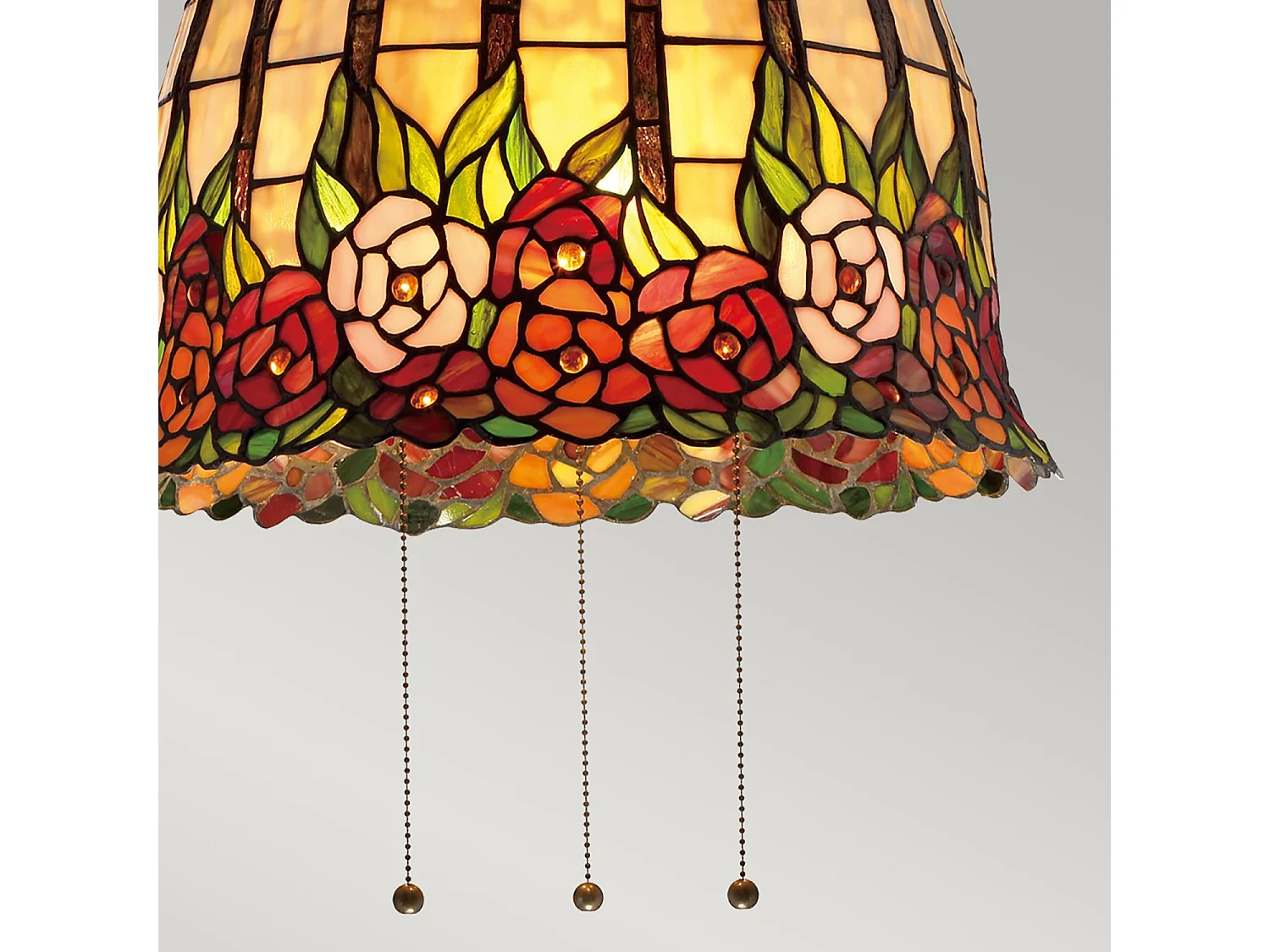 Elstead Rosecliffe 3 ljus takhänge Imperial brons, Tiffany stil glas, E27