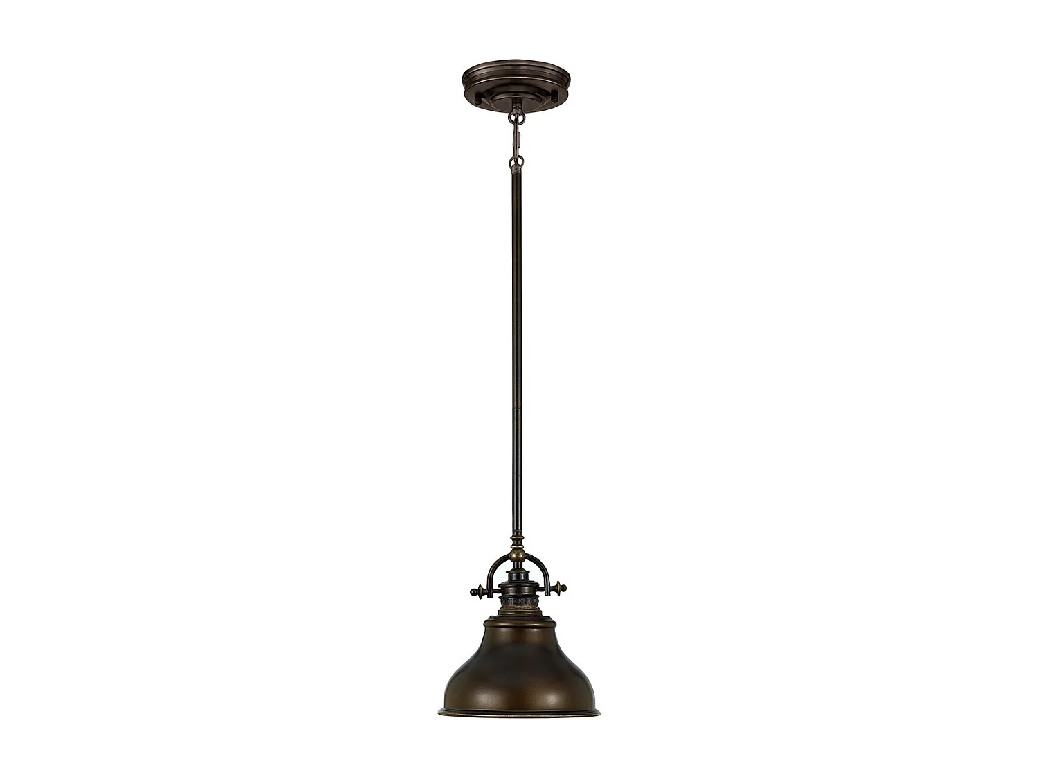 Elstead Emery - 1 licht Dome Decke Mini Anhänger Palladio Bronze, E27